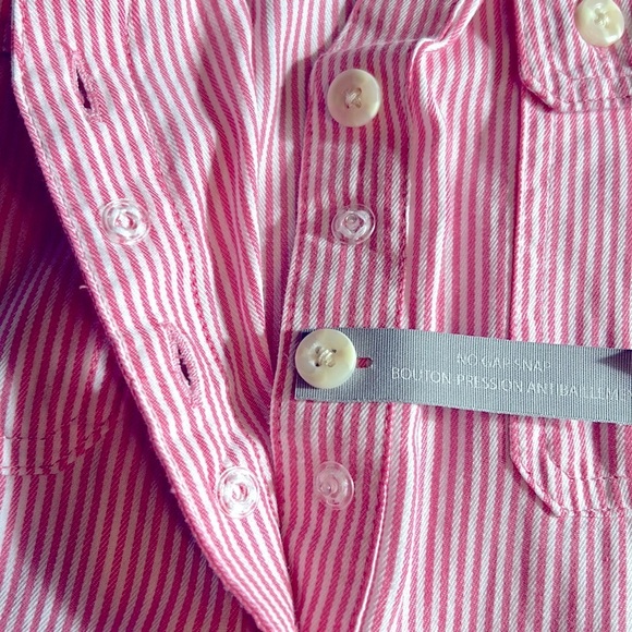 Y2K country pink western striped sleeveless cotton shirt.
Coastal 1X , PTP 24.5” - Picture 9 of 14